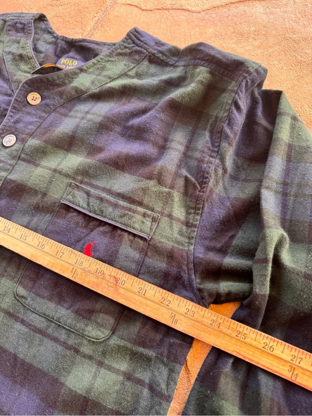 Polo Ralph Lauren Men’s Black Watch Plaid Cotton Nightshirt Size L